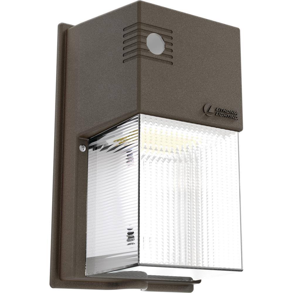 Lithonia Lighting Contractor Select TWS 70-Watt Equivalent Integrated LED Dark Bronze Switchable Lumens CCT and Photocell Wall Pack Light TWS LED ALO SWW2 MVOLT PE DDB M2