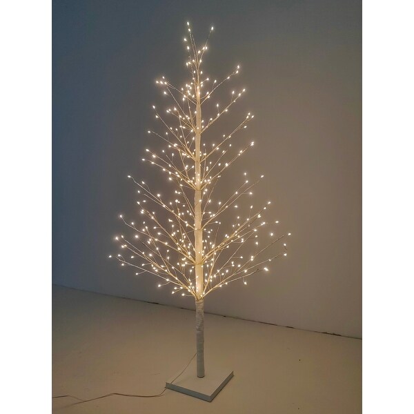 47in/70in White Birch Tree with LED Lights Indoor Use Only