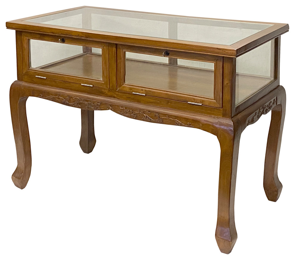 Oriental Craw Legs Rectangular Glass Top Console Display Table Counter Hcs7676   Asian   Console Tables   by Golden Lotus Antiques  Houzz