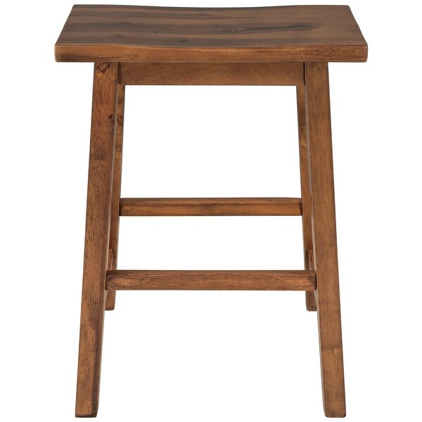 Bar Stools Set of 2 Bar Stools， 23 Inch Saddle Stools， Solid Wood Kitchen Backless Stools for Kitchen and Bar