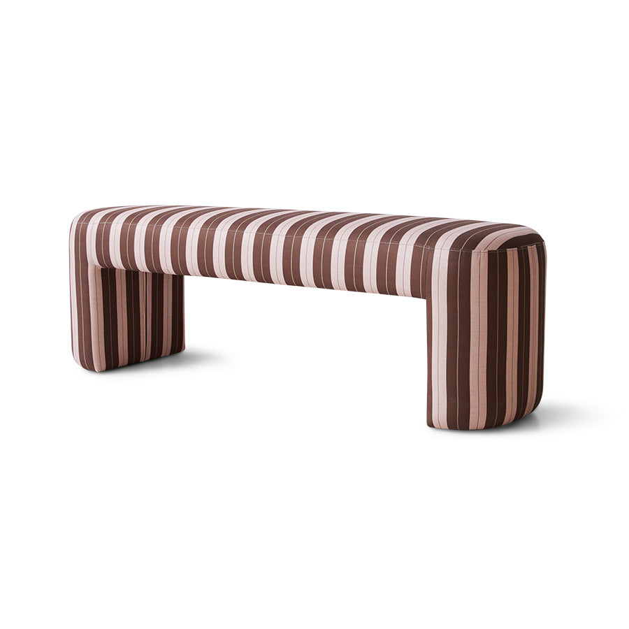 Upholstered striped bench