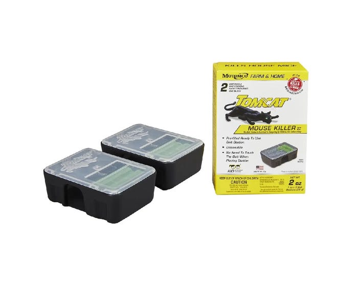 Tomcat Mouse Killer Disposable Bait Station， 2 Pack - 23620