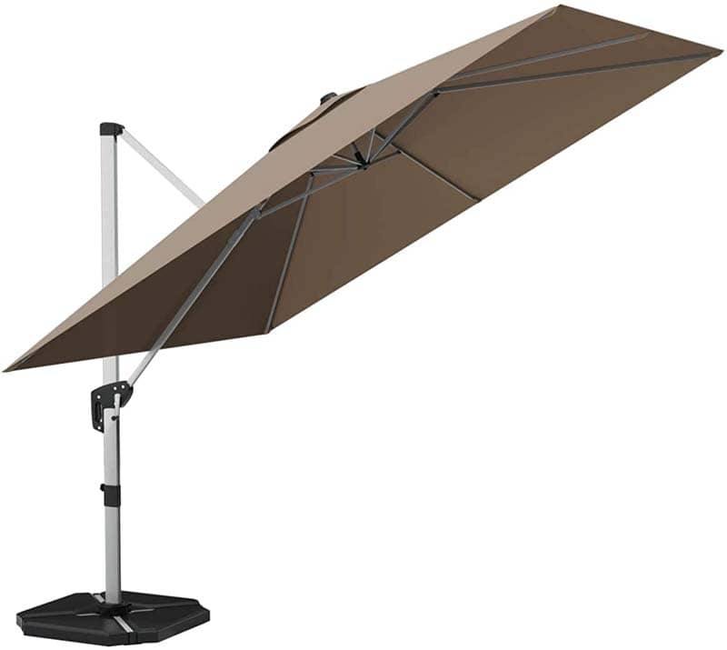 10 Ft Square Offset Patio Cantilever Umbrella with 360 Degree Tilt