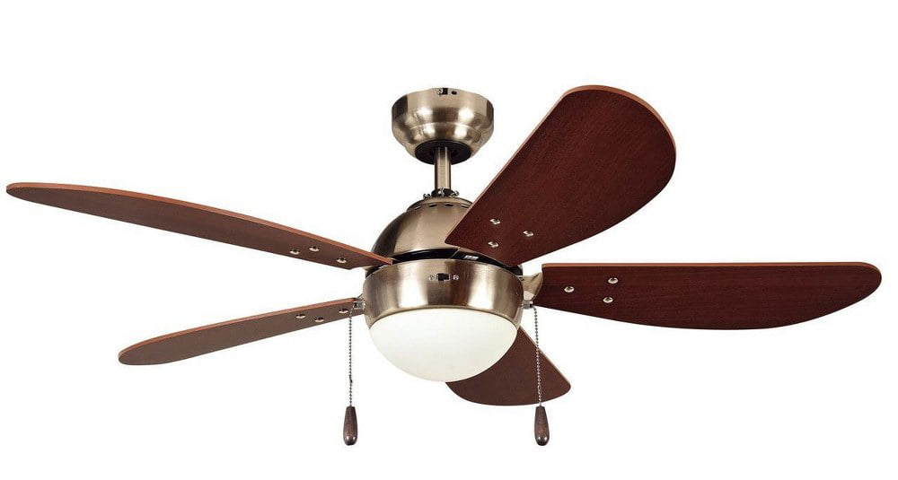 Litex - PRESCOTT - 42 Inch Single Light LED Ceiling Fan Satine Nickel Finish