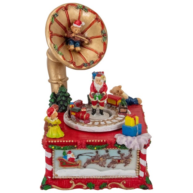 Santa Claus On Phonograph Musical Christmas Decoration