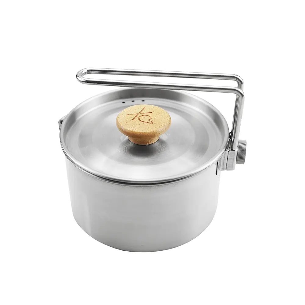 Outdoor portable stainless steel multi functional camping removable kettle picnic leisure fishing coffee pot