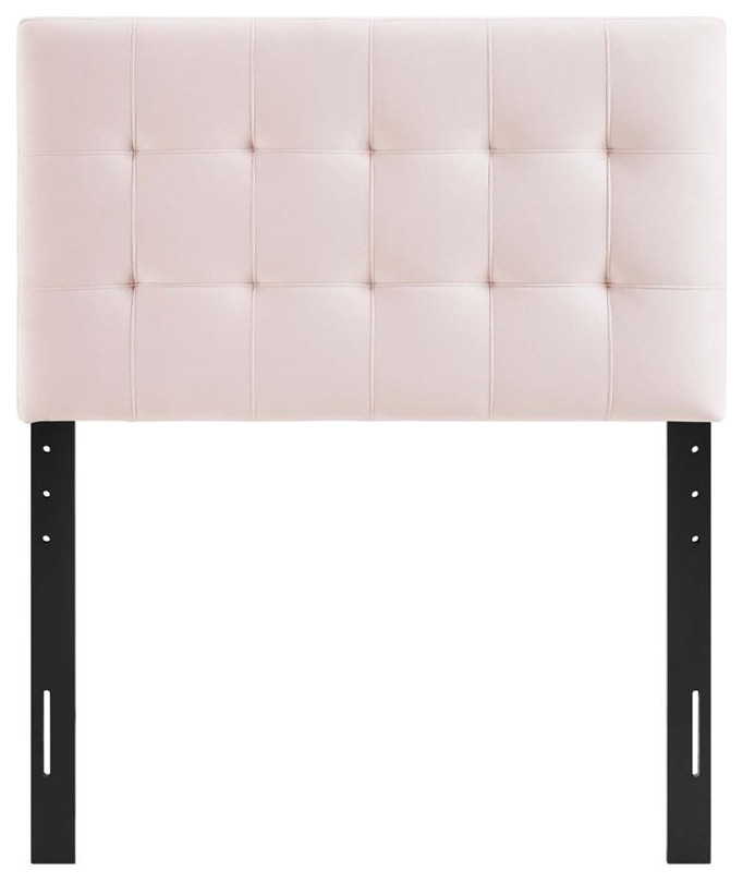 Modway Lily Biscuit Tufted Twin Performance Velvet Headboard in Pink   Transitional   Headboards   by Homesquare  Houzz