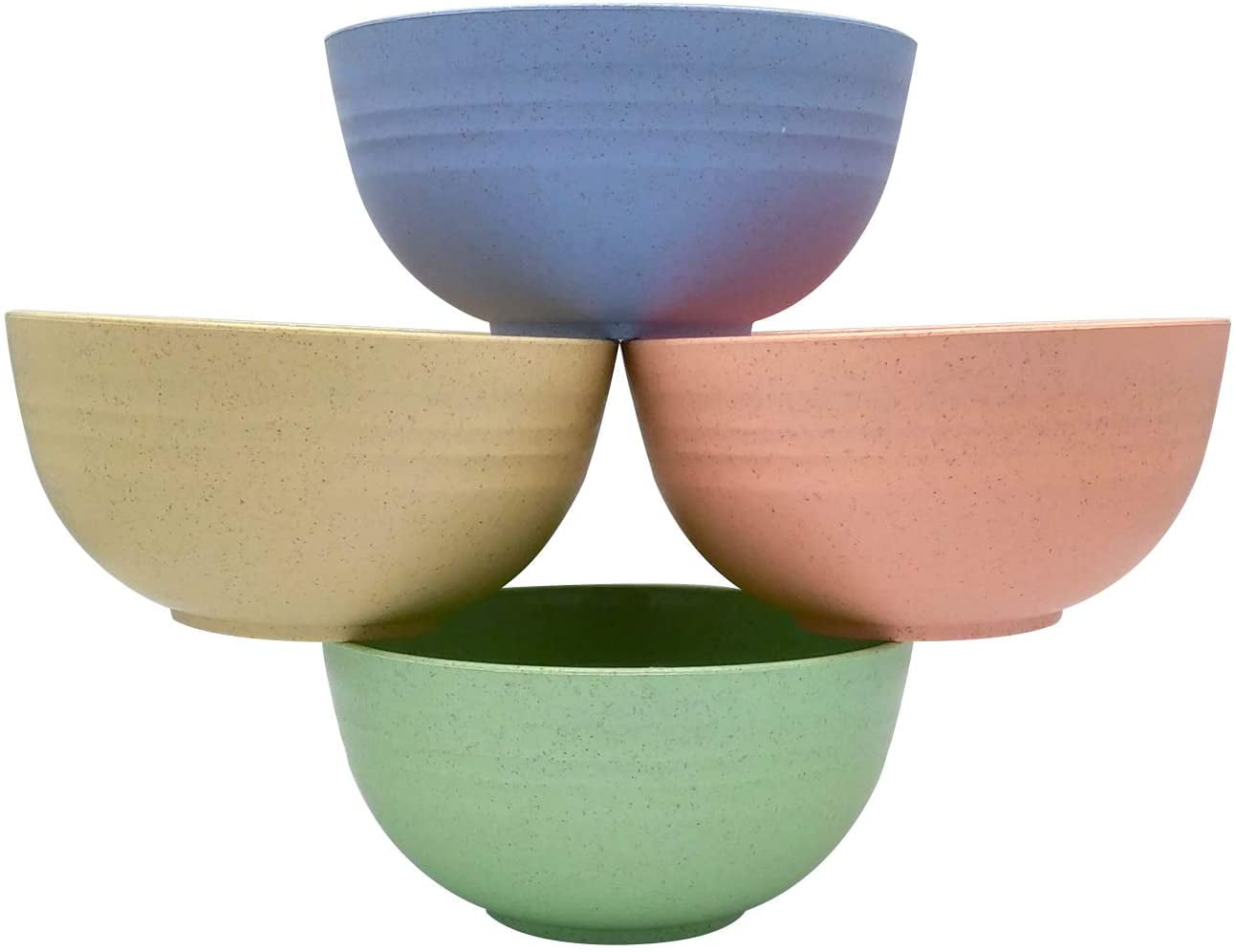 Unbreakable Cereal Bowl-24oz Wheat Straw Fiber Lightweight Bowl Set 4 Piece Set-Dishwasher And Microwave Safe-Environmentally Friendly， Bpa-Free， Used For Salad， Cereal， Rice， Fruit， Soup Bowl