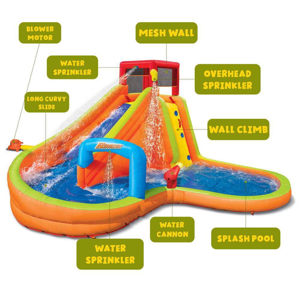 BANZAI Lazy River Inflatable Outdoor Adventure Water Park Slide and Splash Pool BAN-90354