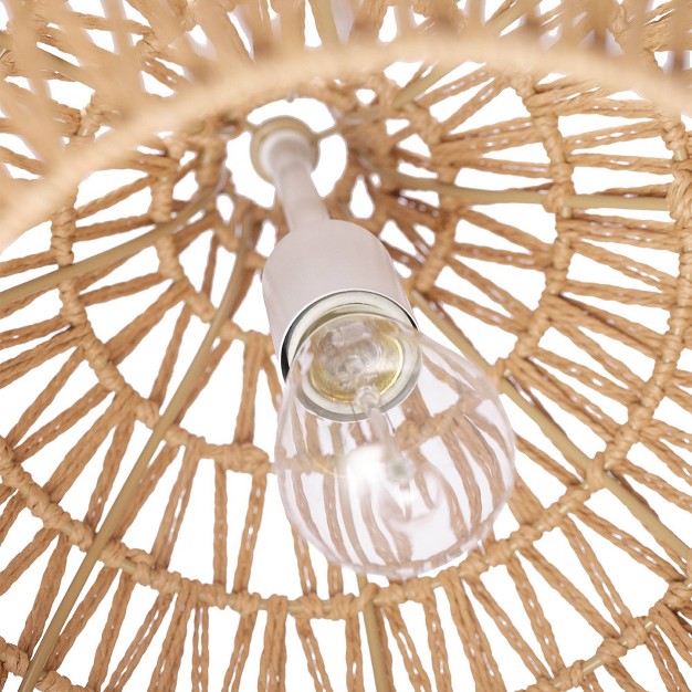 Tika 1 light Natural Blonde Pendant Lighting With Twine Shade Globe Electric