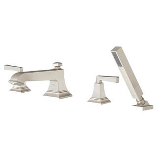 American Standard Town Square S 2-Handle Deck-Mount Roman Tub Faucet with Hand Shower in Brushed Nickel T455901.295