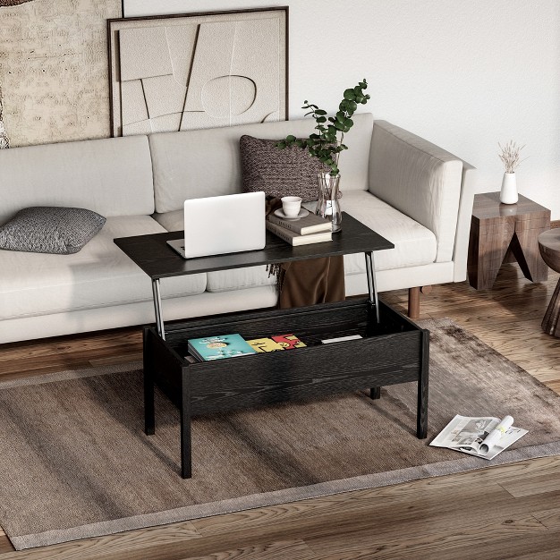 Modern Lift Top Coffee Table Desk With Hidden Storage Compartment For Living Room