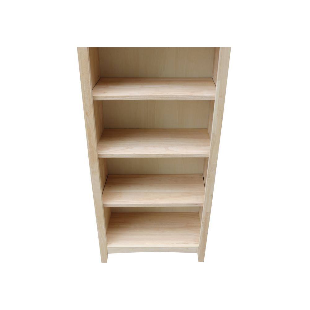 International Concepts Brooklyn 60 in. Unfinished Wood 5 Shelf Standard Bookcase with Adjustable Shelves SH-18260A