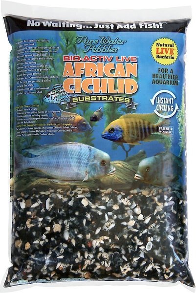 Pure Water Pebbles Bio-Activ Live African Cichlid Aquarium Substrate， 20-lb bag