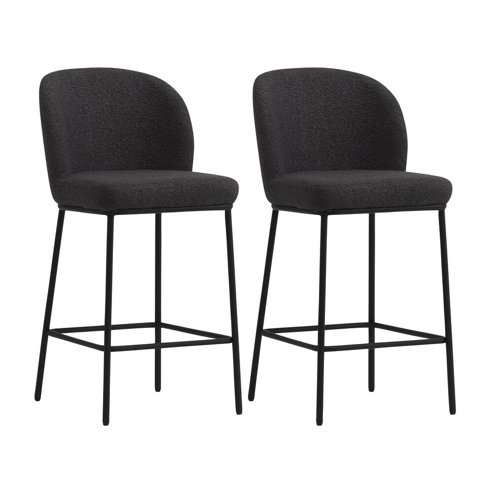 Addison Counter Height Boucle Bar Stools  Set of 2