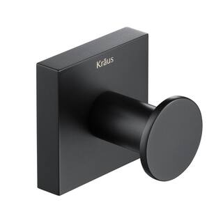 KRAUS Ventus Bathroom Robe and Towel Hook in Matte Black KEA-17701MB