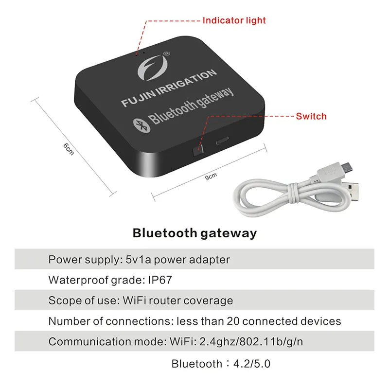 FUJIN Smart Bluetooth Rain Remote Controller with Rain Delay Filter Washer  Irrigation Timer with Automatic FJKB005C R3