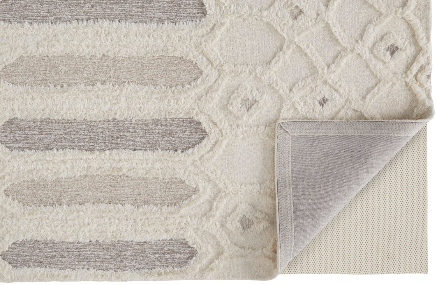 Elika Hand-Tufted Geometric Ivory/Taupe/Tan Rug