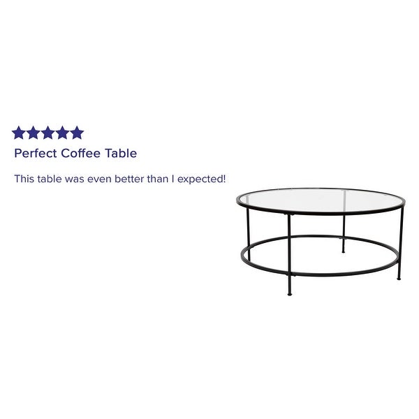 Astoria Collection Round Coffee Table Modern Clear Glass