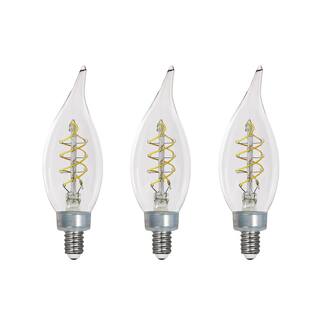 EcoSmart 40-Watt Equivalent BA11 Dimmable E12 Candelabra Fine Bendy Filament LED Vintage Edison Light Bulb Daylight (3-Pack) BA11C5E12850S