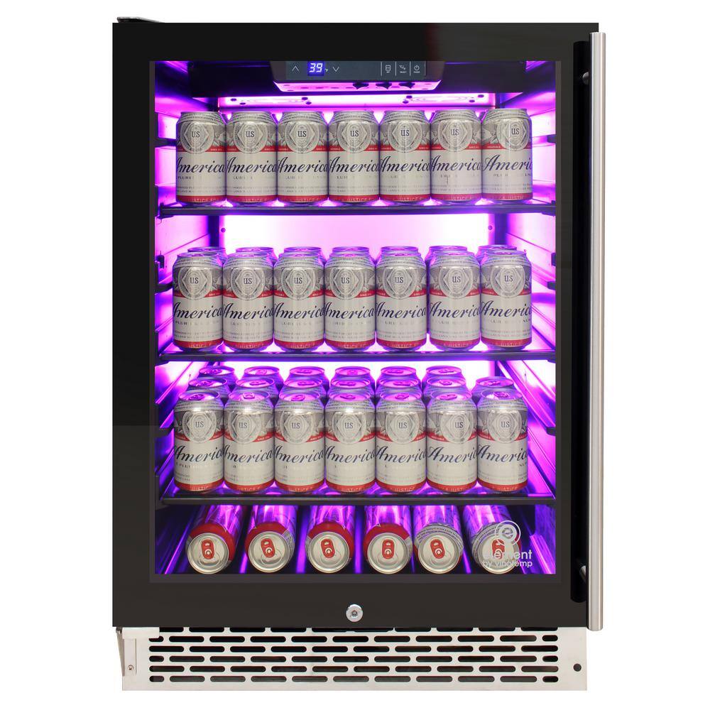 VINOTEMP Backlit Panel Commercial 23.5 in. 117 (12 oz.) Can Cooler EL-54BCCOMM-L