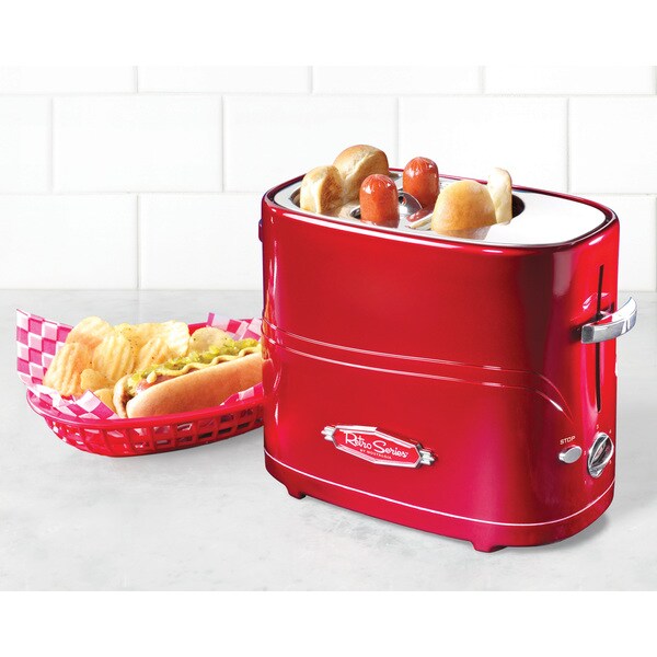 Nostalgia HDT600RETRORED Retro Series Pop-Up Hot Dog Toaster