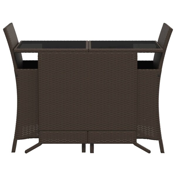 vidaXL 3 Piece Bistro Set with Cushions Poly Rattan