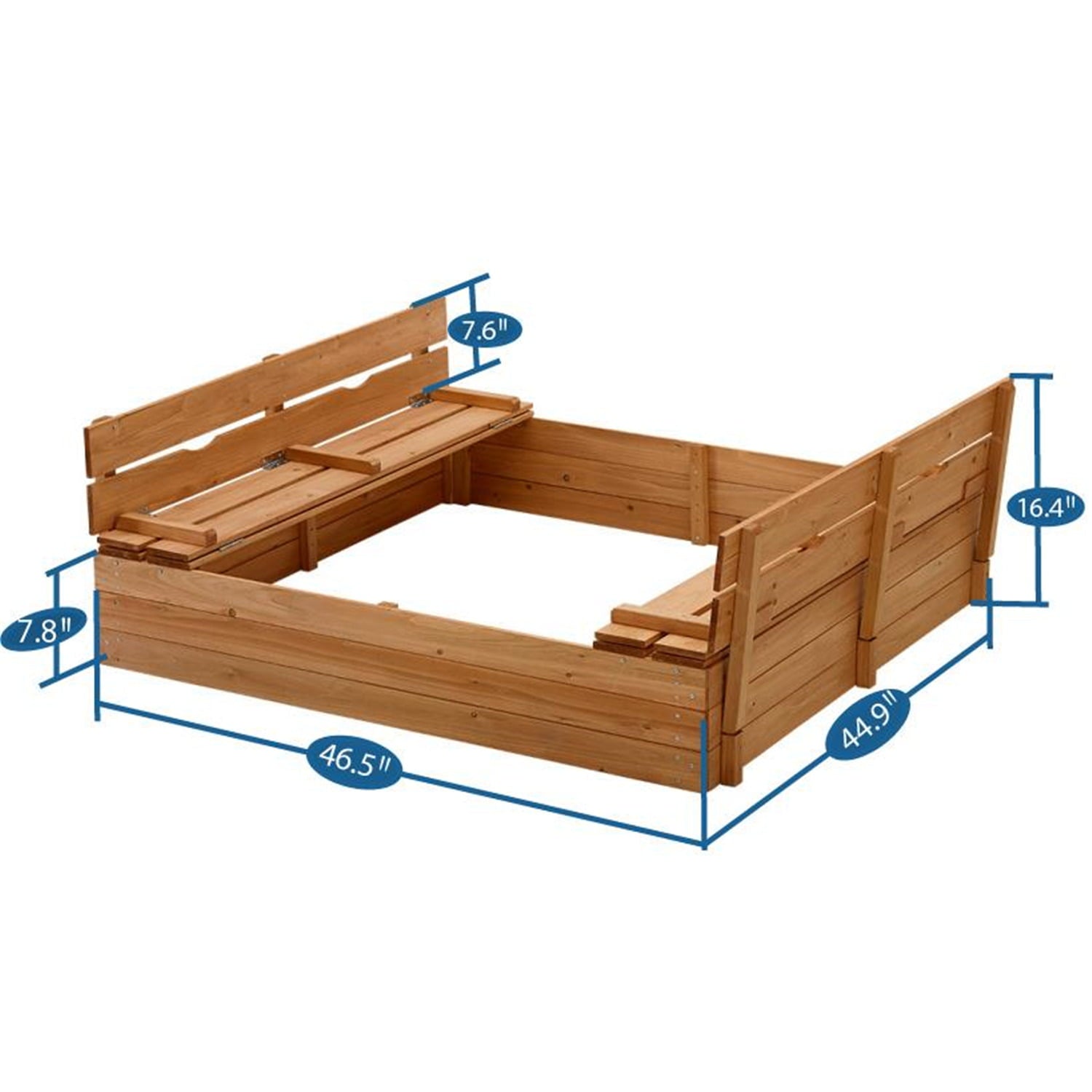 Kids Sandbox with Lid Sand Box for Kids Outdoor with Lid Cedar Wooden Sand Pit Box for Kids with 2 Foldable Bench Seats 4 ft x 4 ft Sand Boxes for Kids Outdoor with Lid Sandbox Toys for 2-8 Years