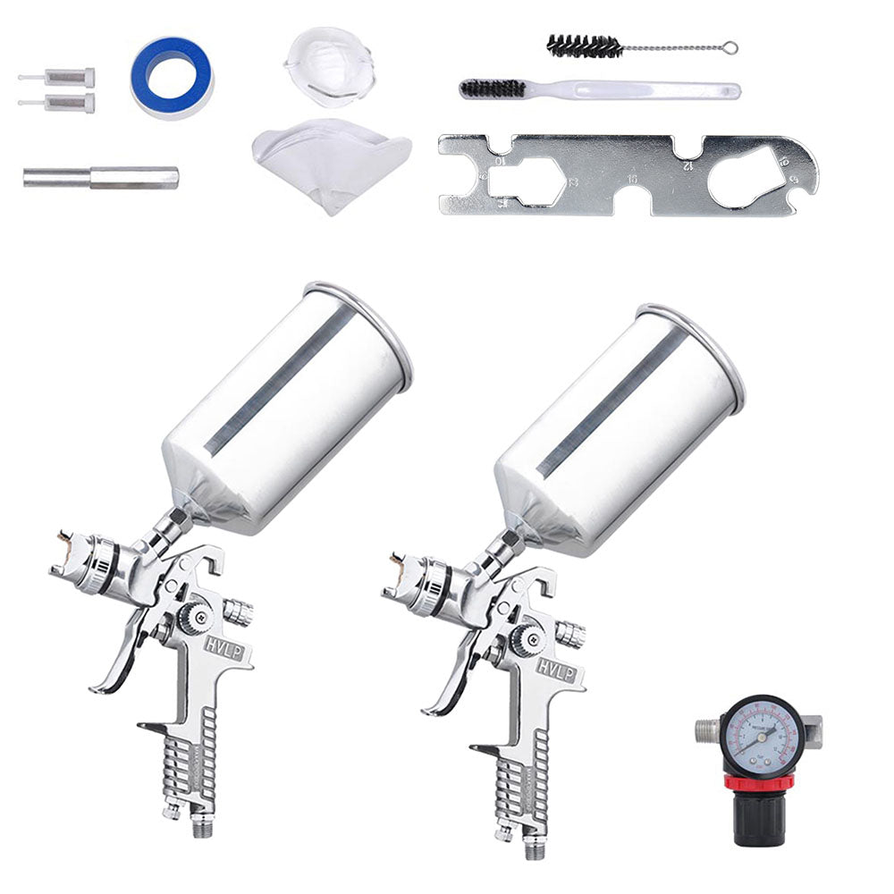 Yescom Automotive Paint Sprayers Gravity Feed HVLP Spray Kit Silver