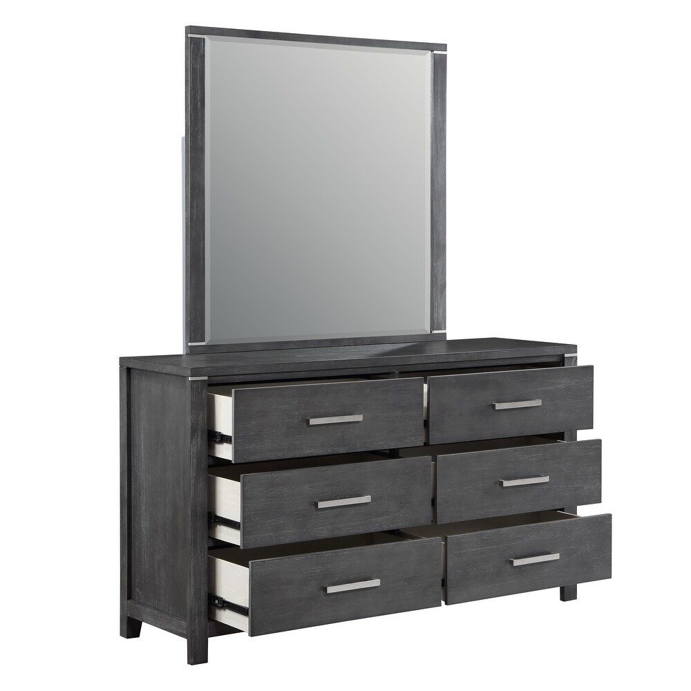 New Classic Furniture Alamos Charcoal Grey 4 piece Bedroom Set with Nightstand