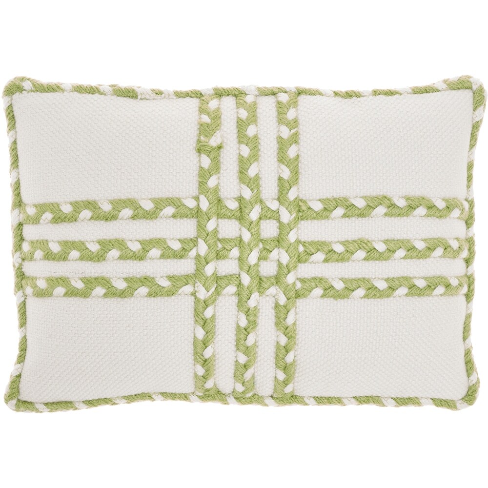 Mina Victory Outdoor Pillows Criss Cross Braids 14\