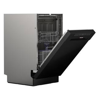 MUELLER 18 in. Black Stainless Steel Front Control Digital Built-In Dishwasher with 3-Stage Filtration 6 Smart Wash Programs DW-1800