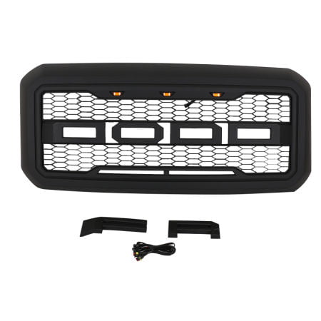 Black Front Grille Bumper Grill Fit For Ford F250 2012-2016 Grille