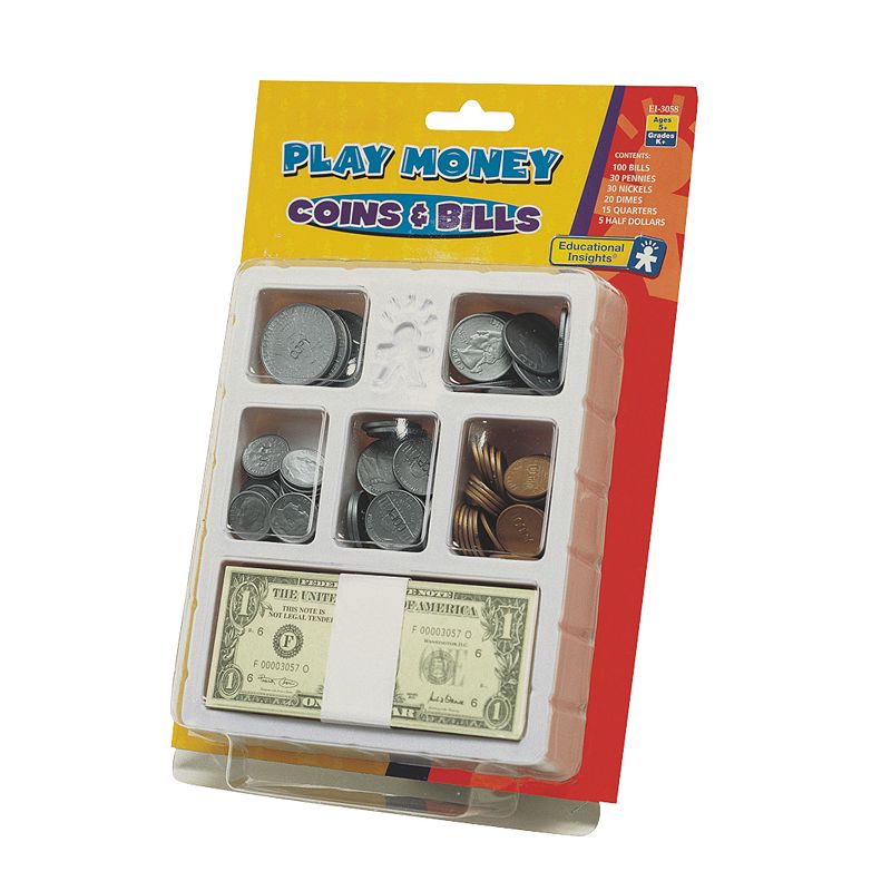 Educational Insights Play Money Coins and Bills