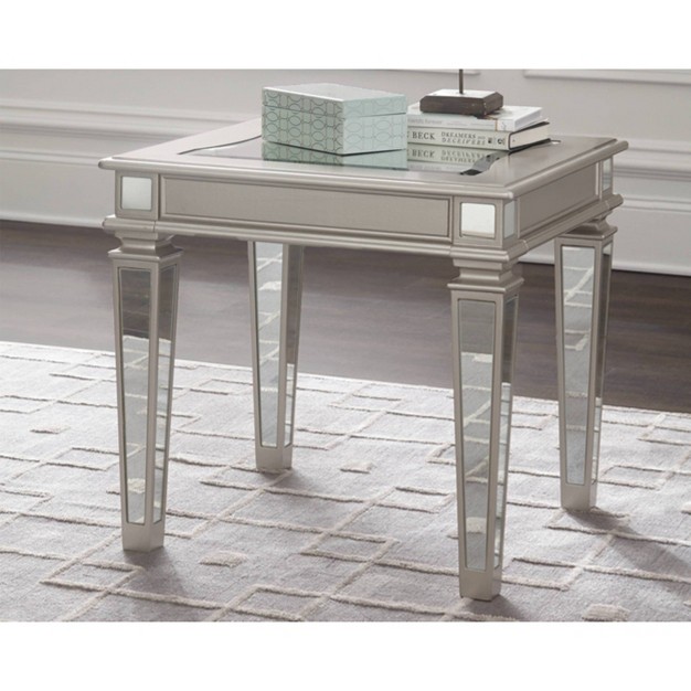 Tessani End Table Silver Finish Signature Design By Ashley