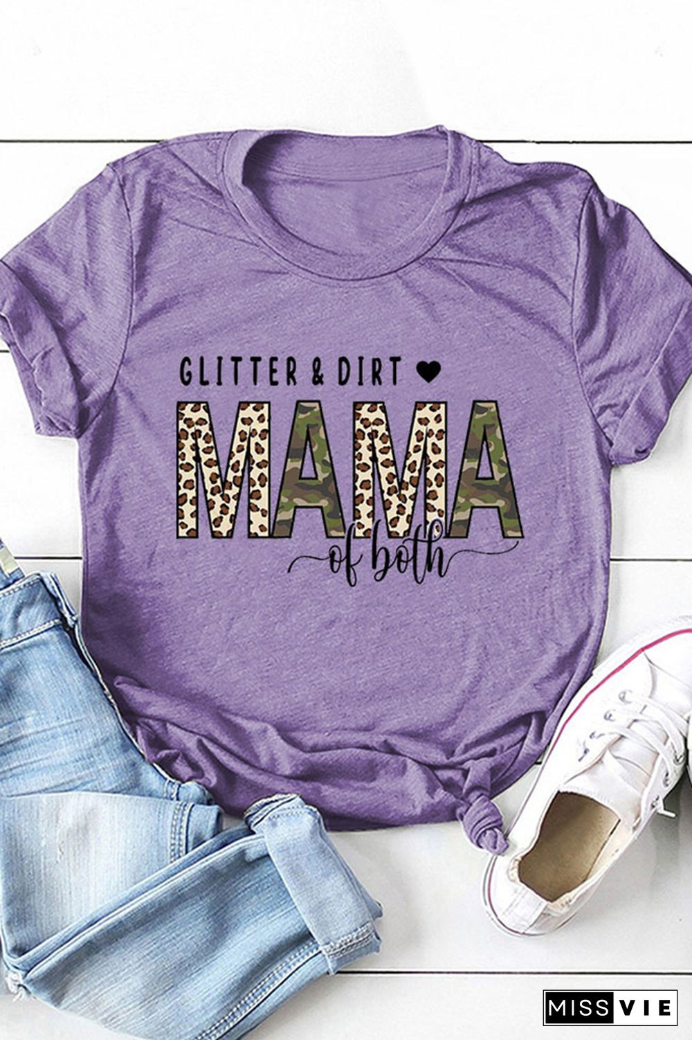 MAMA Print Graphic Tees for Women Wholesale Short Sleeve T shirts Top