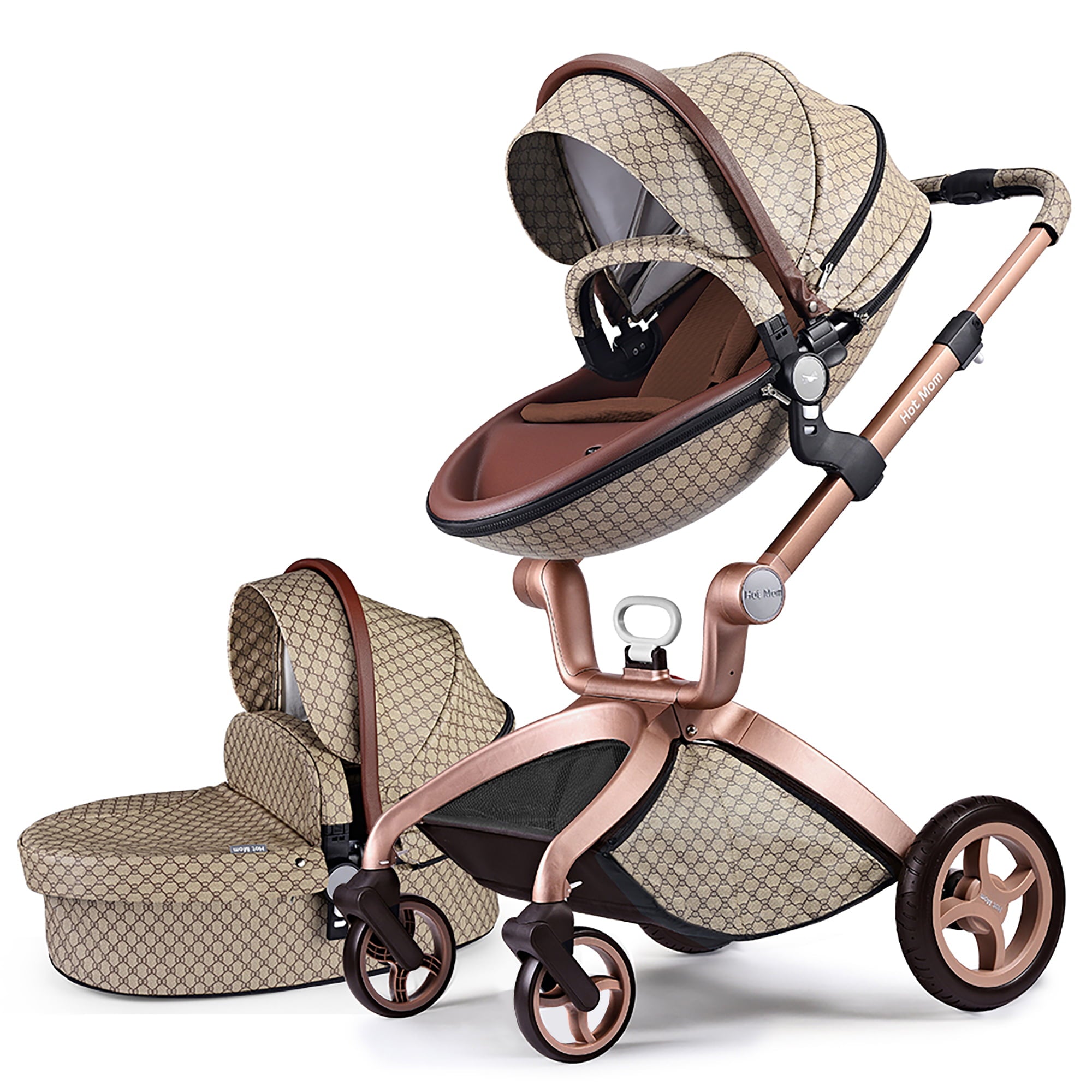 Hot Mom Travel System Stroller, Beige