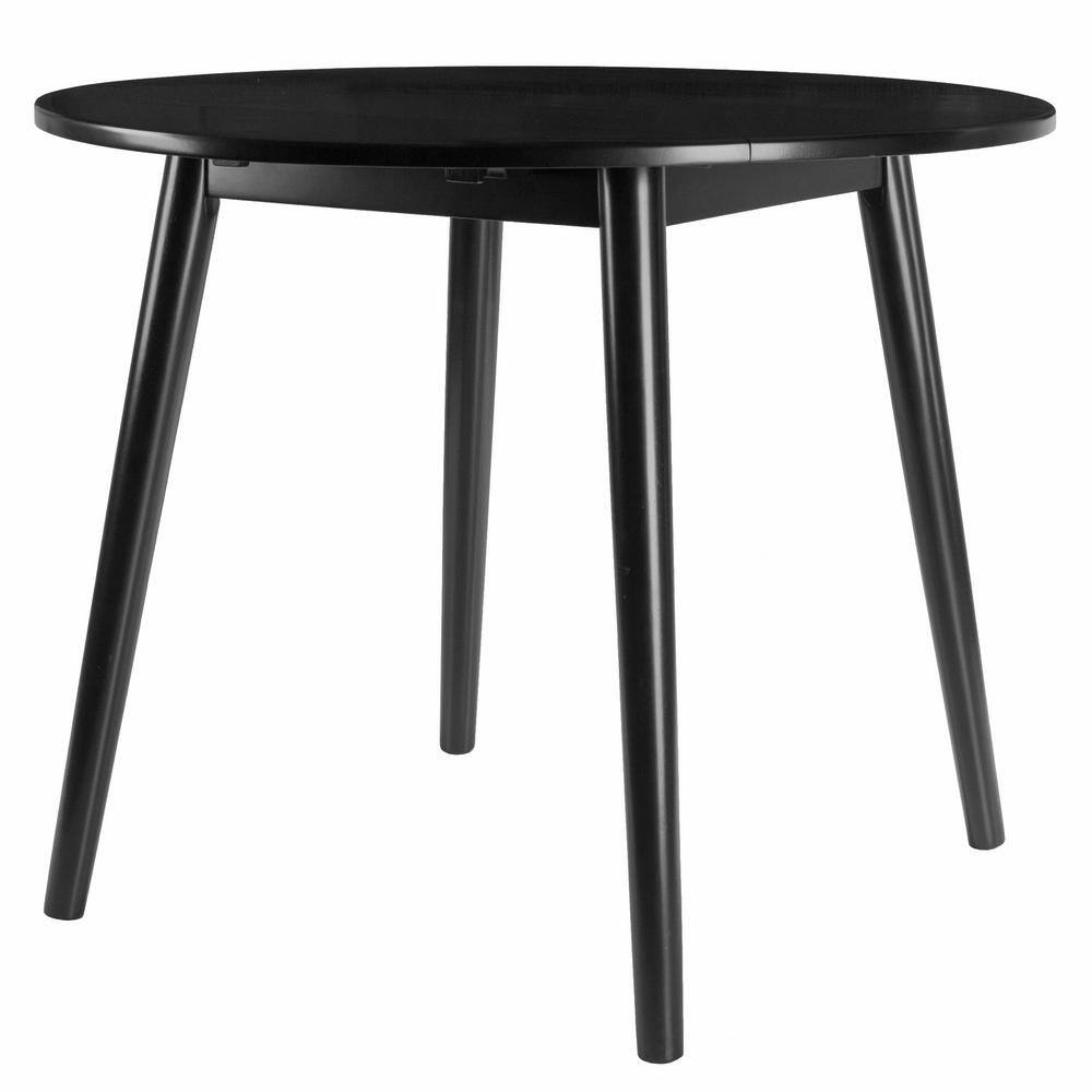 WINSOME WOOD Moreno 36 in. Black Round Drop Leaf Table 20036