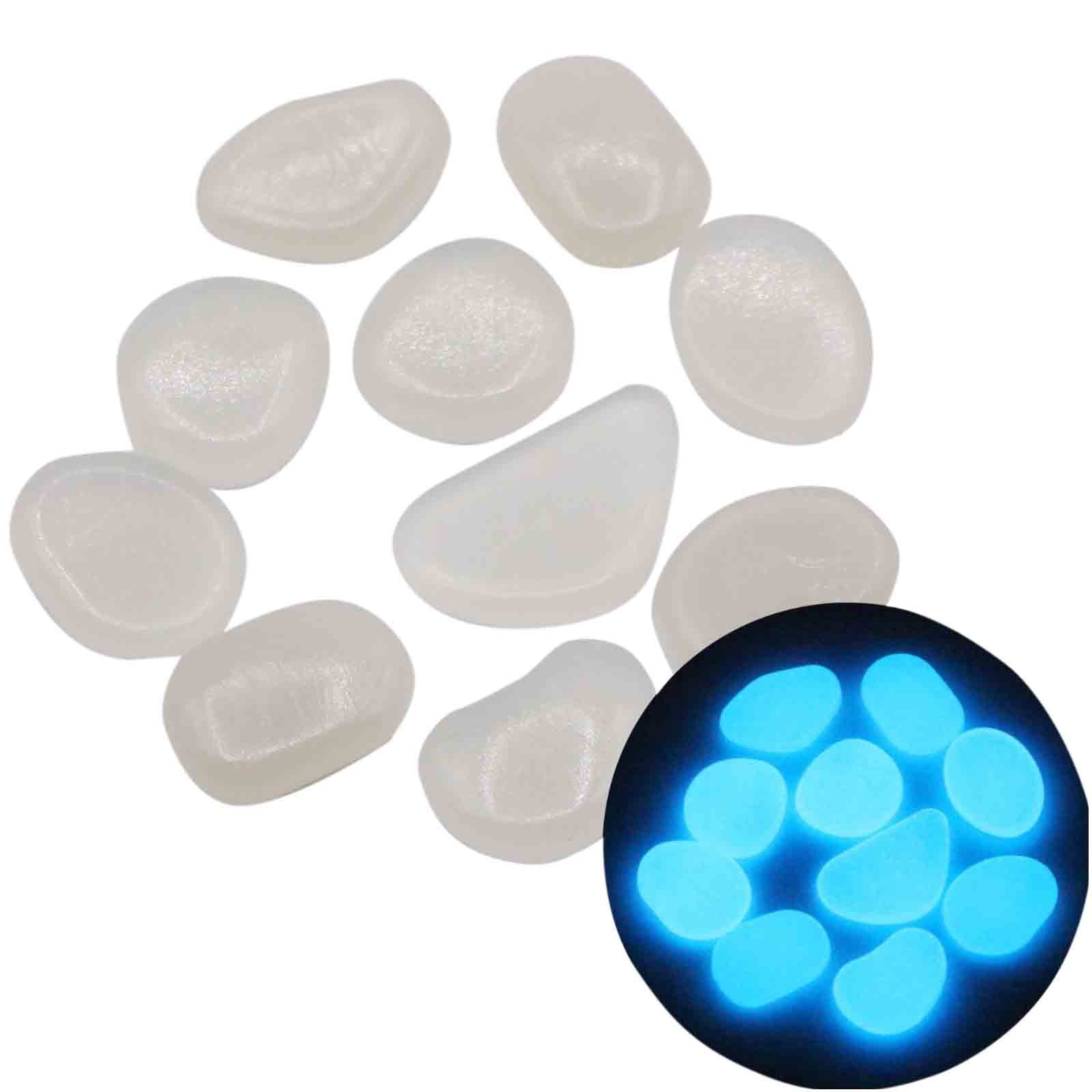 Baabni Glow in The Dark Pebbles Luminous Stones Rocks For Garden Aquariums Decor 100PCS