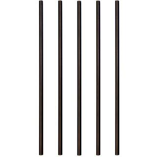 Pegatha 36 in. x 34 in. Black Aluminum Round Deck Railing Baluster (5-Pack) 50020406