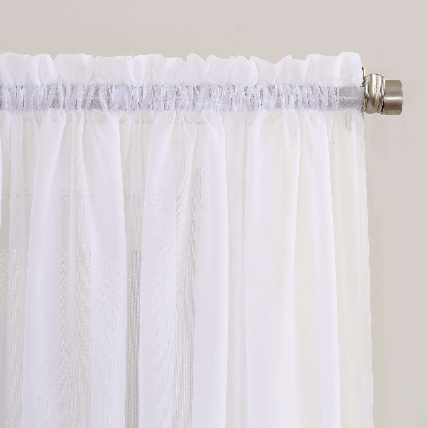 No918 Reno White Curtain 102 in. W X 84 in. L