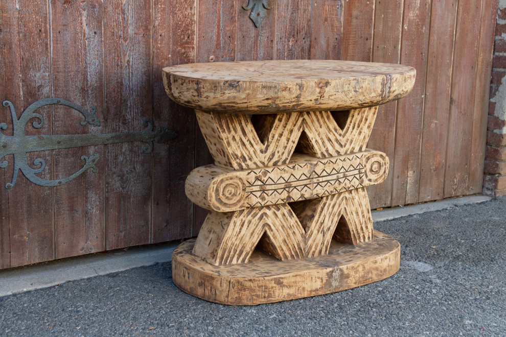 Rare Oversize Oxidize Wood Ashanti Table   Southwestern   Side Tables And End Tables   by De cor  Houzz