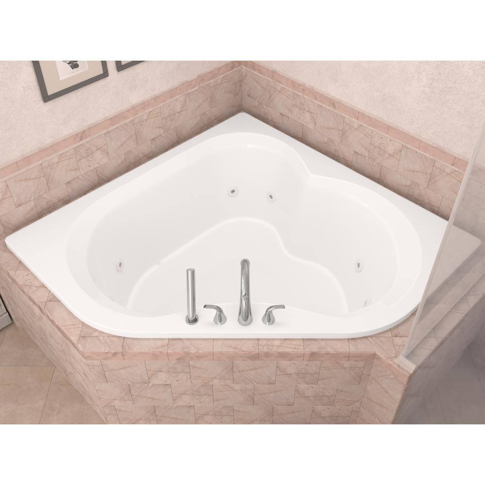 Universal Tubs Beryl 5 ft. Acrylic Corner Drop-in Whirlpool Bathtub in White HD6060CWR