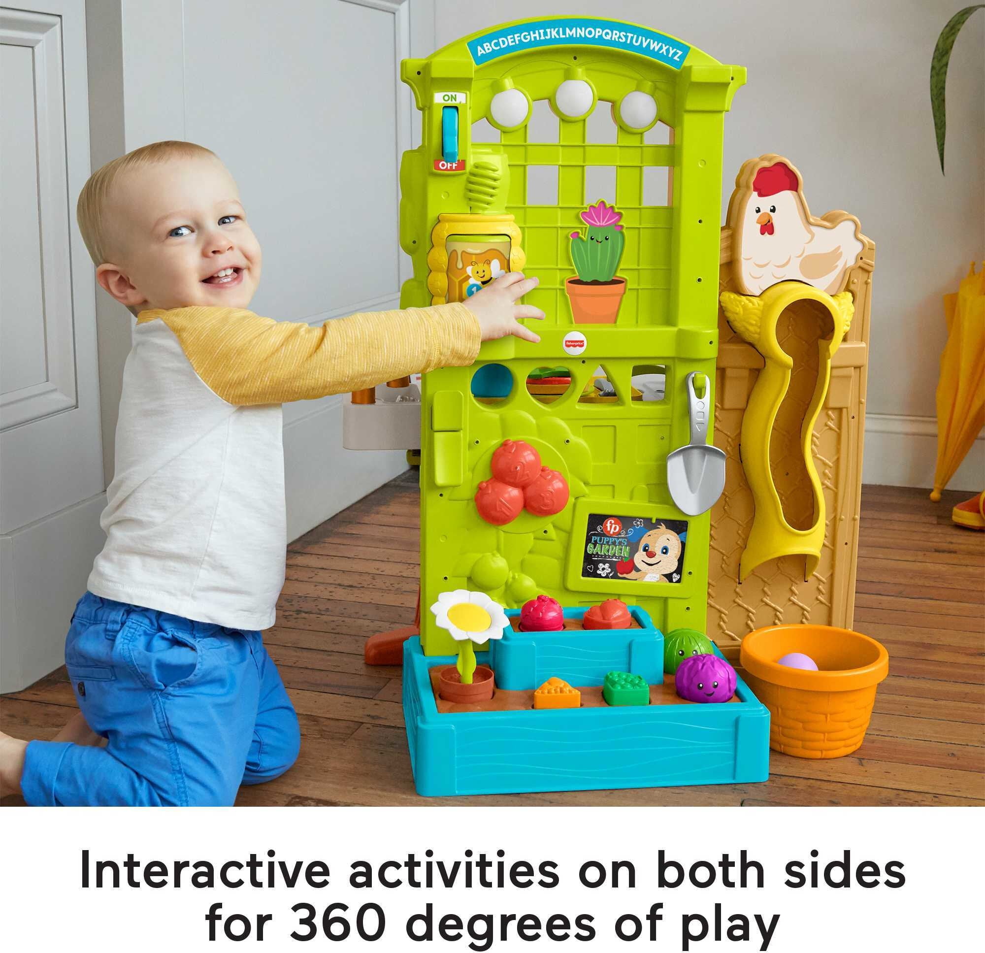 Fisher-Price Laugh and Learn Grow-the-Fun Garden to Kitchen Playset Infant to Toddler Learning Toy