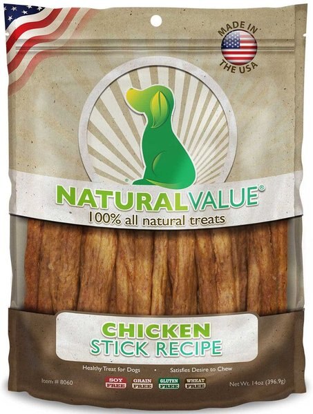 Loving Pets Natural Value Chicken Dog Jerky Treat， 14-oz bag