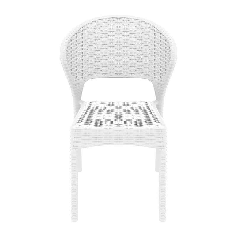 32 White Patio Wickerlook Stackable Dining Chair