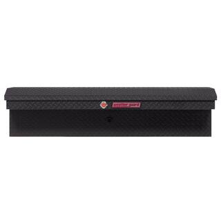 Weather Guard 56 in. Matte Black Aluminum Low Profile Long Lo-Side Truck Tool Box 178-52-03