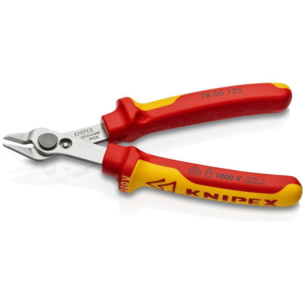 KNIPEX 5 in. Electronics Super Knips with Insulated Handles 78 06 125