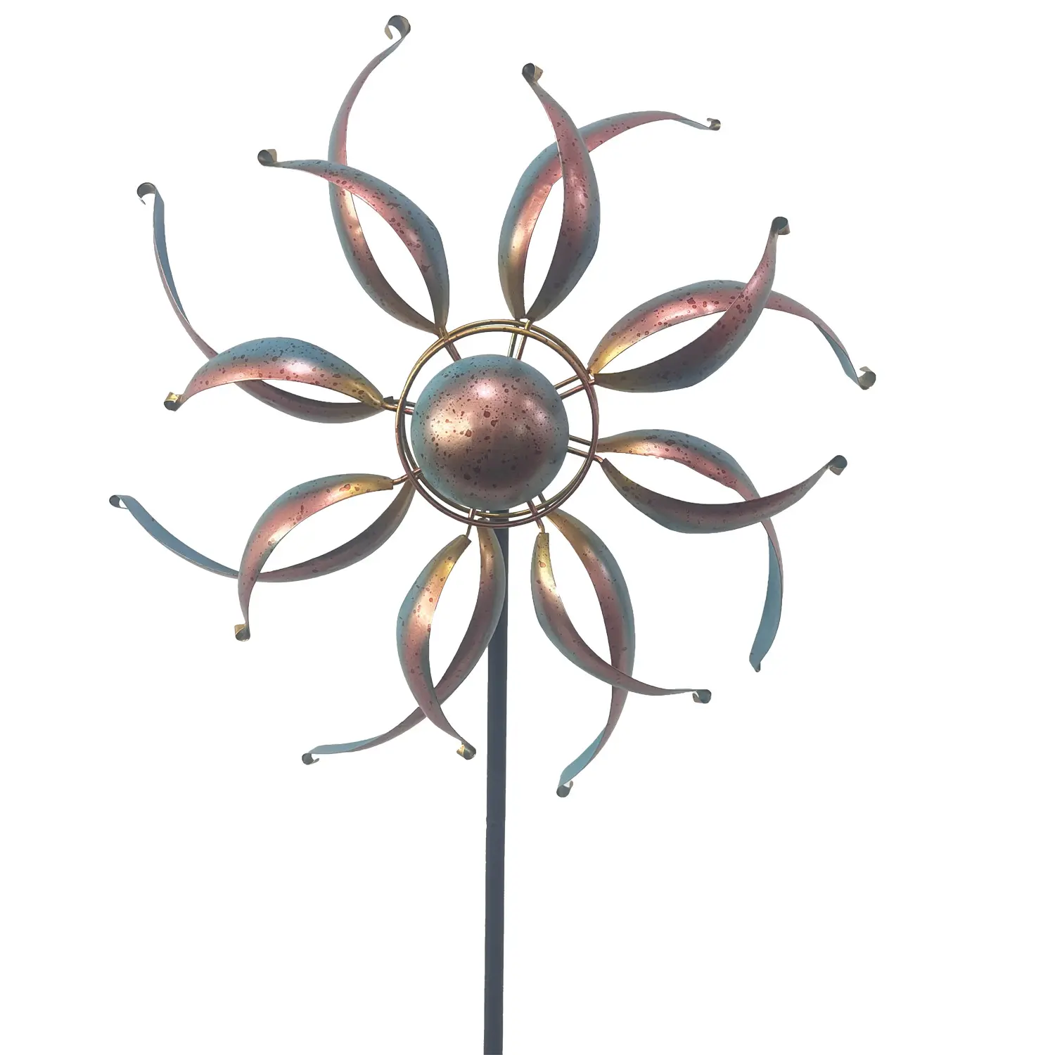 Wind Spinner Outdoor Metal Wind Spinners for Yard and Garden Double Windmill with Stable Stake