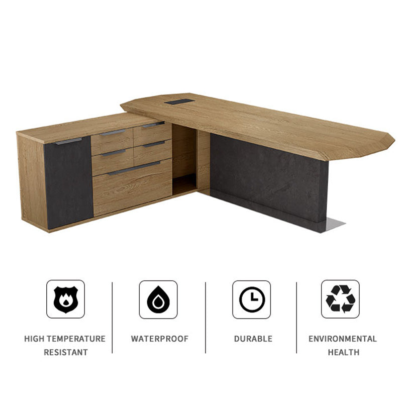 MAGNUS Executive Office Desk with Right Return 2.4M - Tobacco